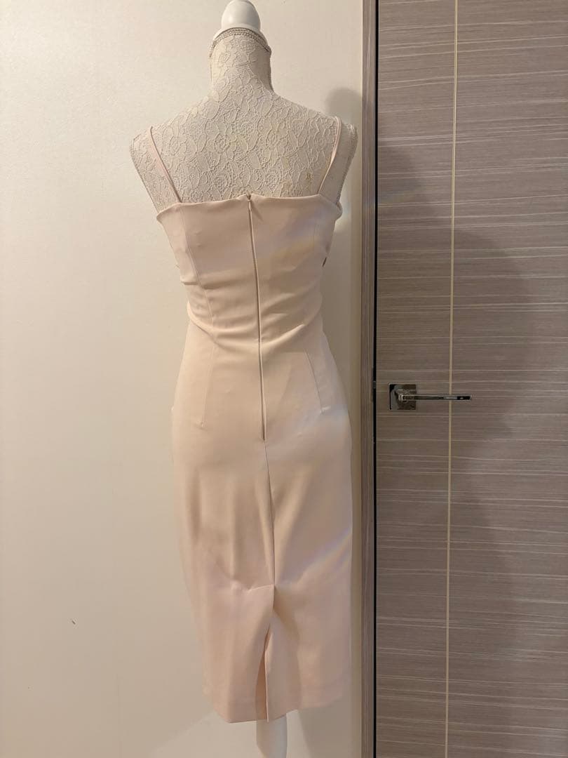 RANS ria バストドレープタイトドレス　ベージュ