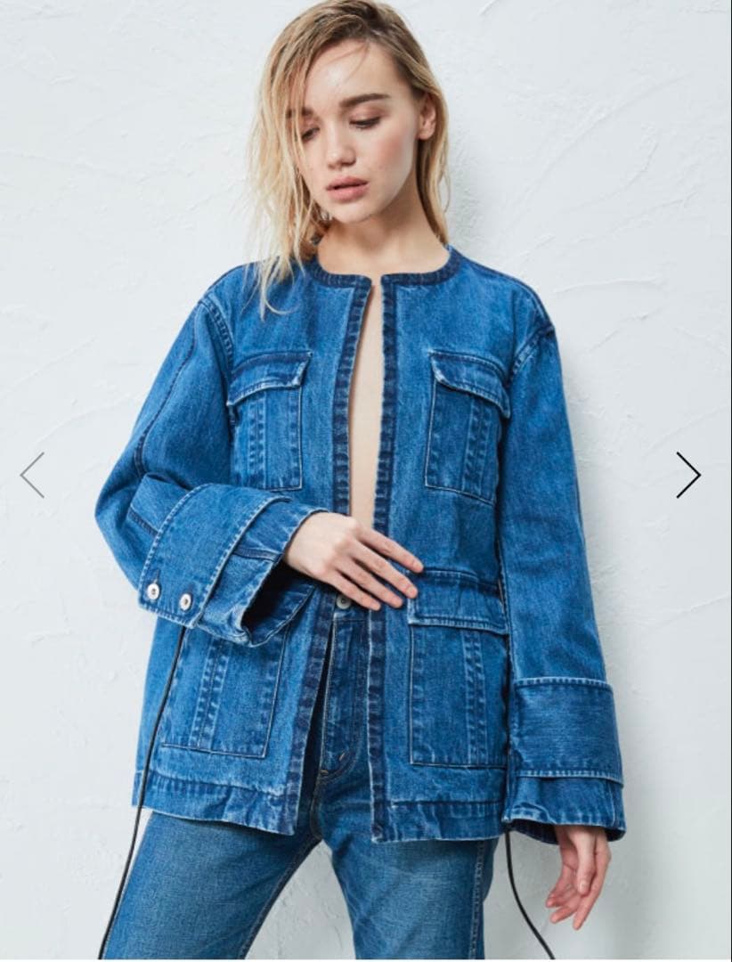 CINOH デニムノーカラージャケット ジャパンデニム