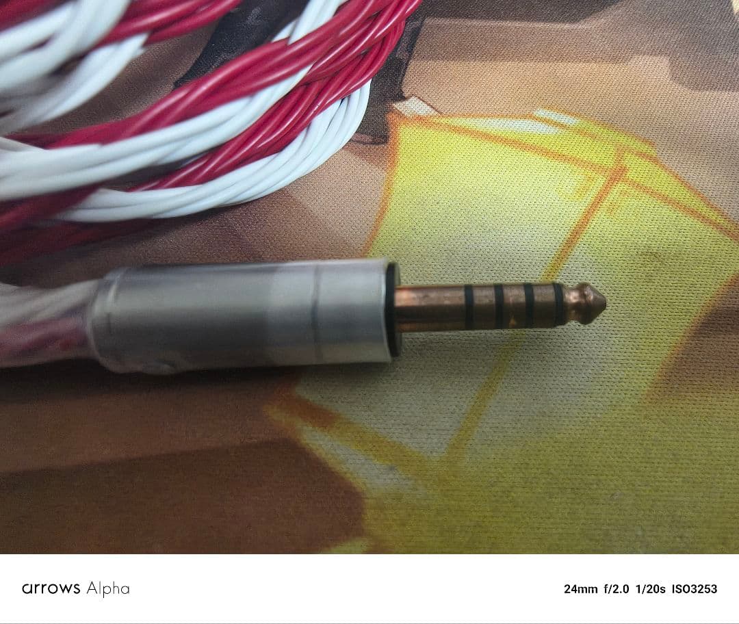 自作のイヤホンケーブル 2pin 4.4mm