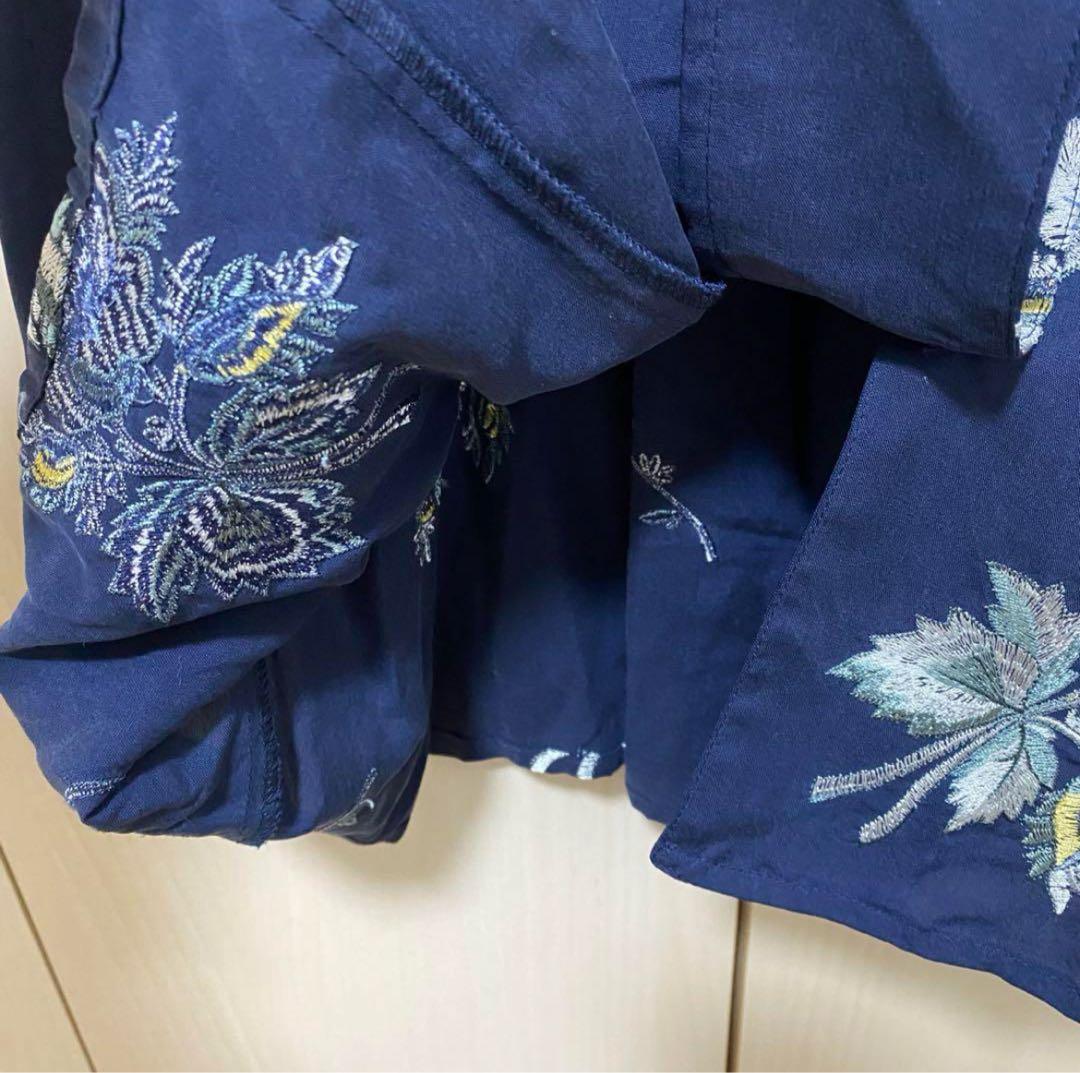 紙タグ付き 20AW♡グレースコンチネンタル フラワー刺繍シャツワンピース 36