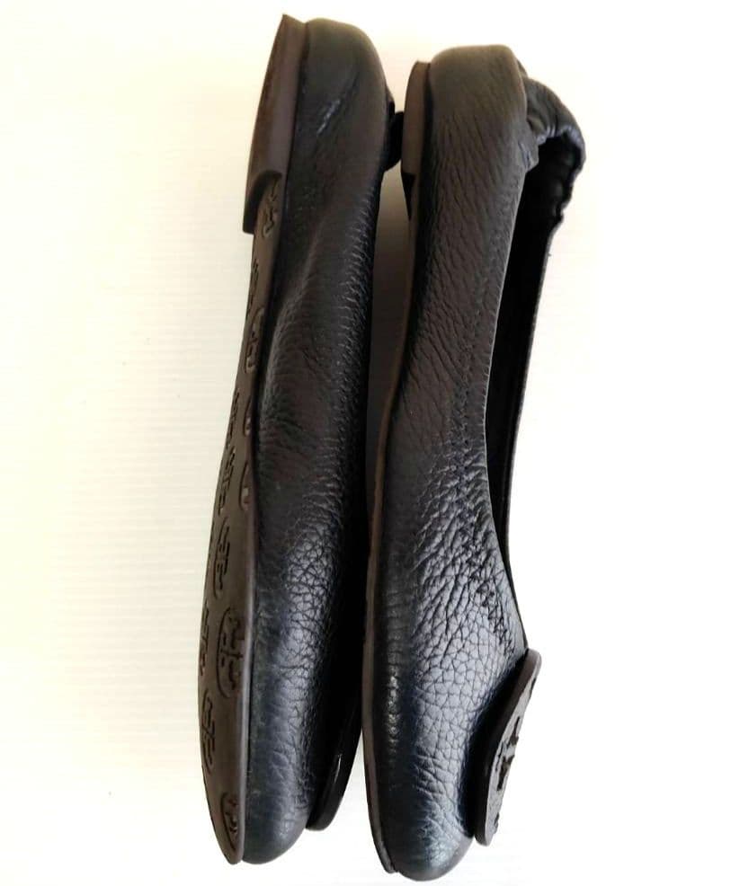 TORY BURCH 黒 ミニー トラベル バレエ レザー