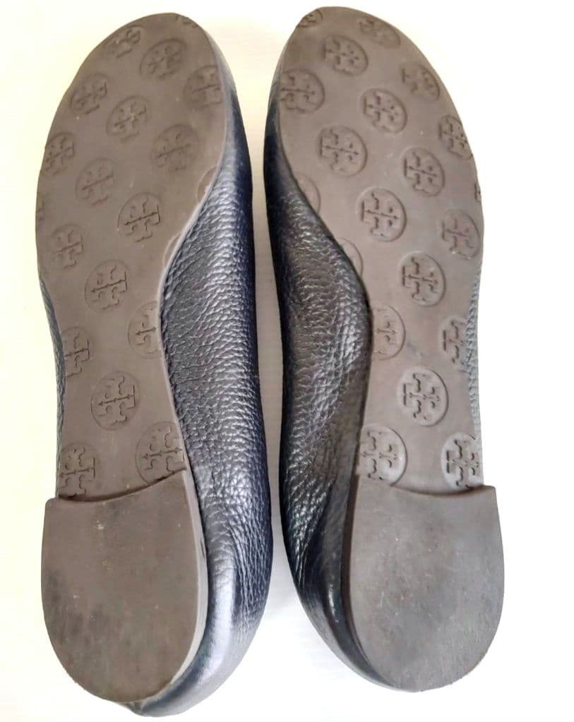 TORY BURCH 黒 ミニー トラベル バレエ レザー