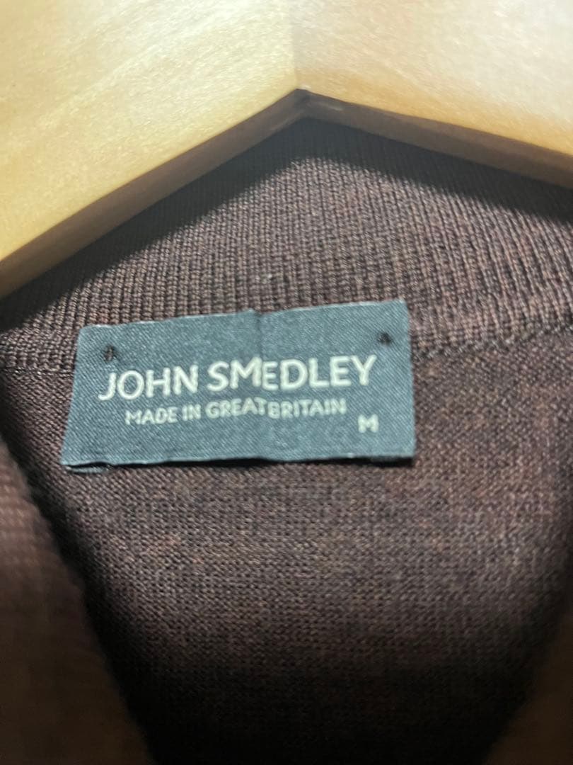JOHN SMEDLEY ブラウン 長袖ポロシャツ M