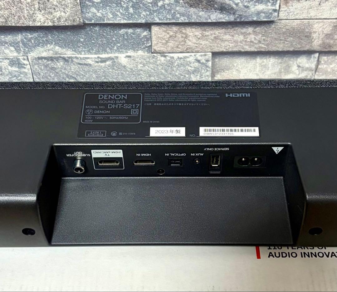 【超美品】DENON DHT-S217 サウンドバー 2023年製 デノン