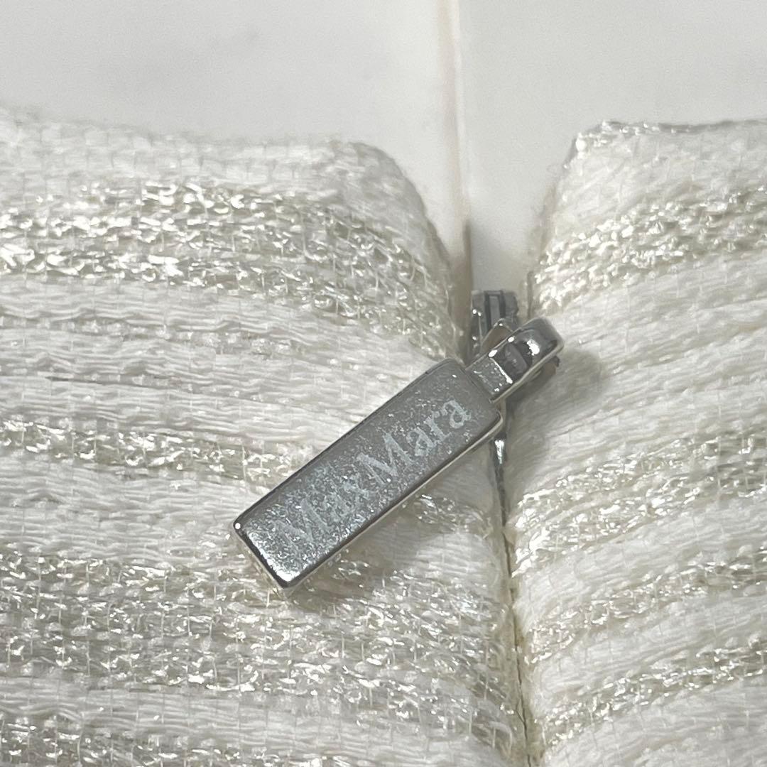 美品✨ 白タグ MaxMara シルク 千鳥柄 ノースリーブワンピース Mサイズ