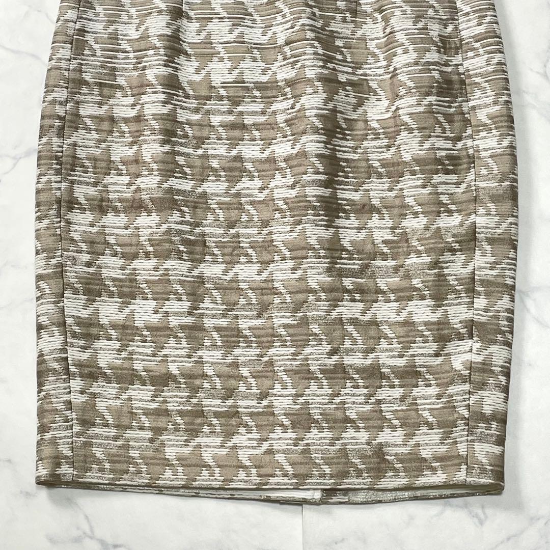 美品✨ 白タグ MaxMara シルク 千鳥柄 ノースリーブワンピース Mサイズ