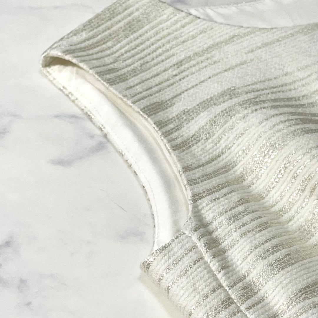 美品✨ 白タグ MaxMara シルク 千鳥柄 ノースリーブワンピース Mサイズ