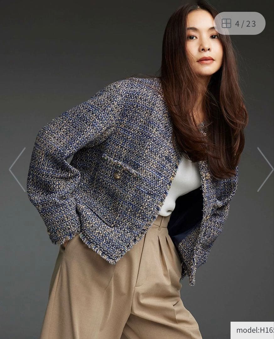 【ちゃん】新品未使用タグ付き　GIOLICA ボタン ツイード ジャケット