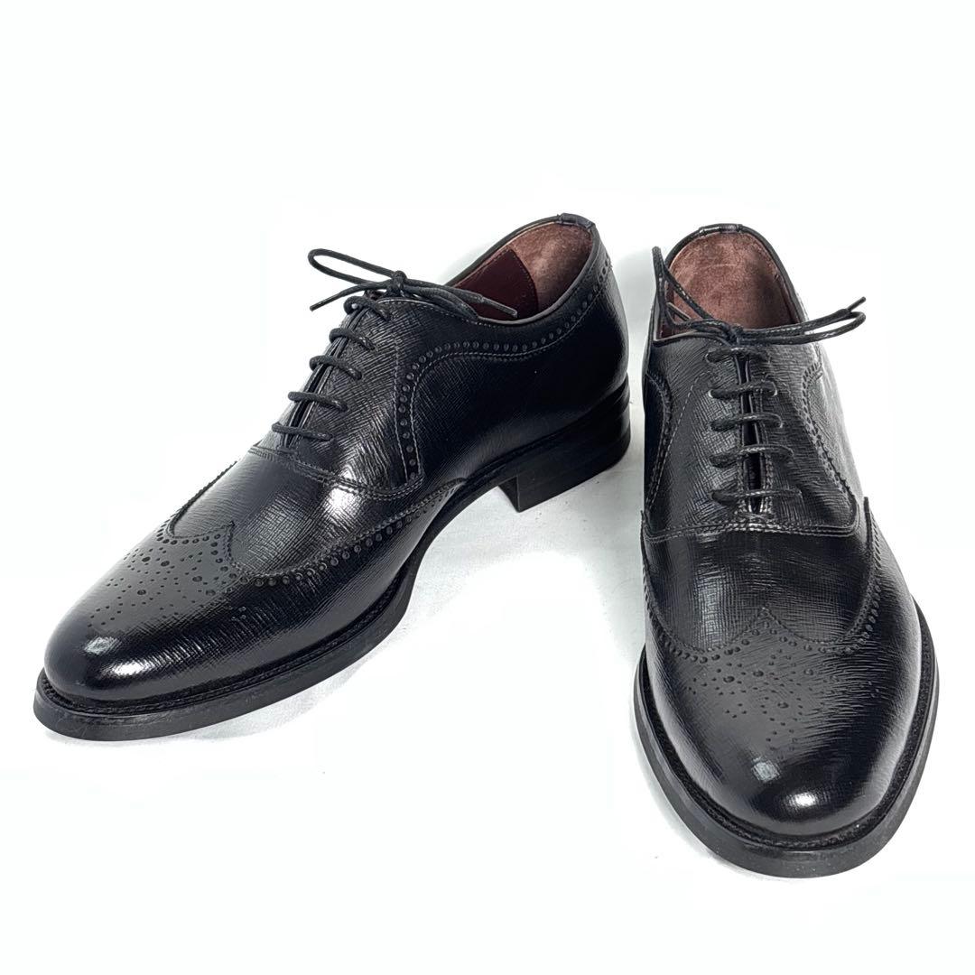 【極美品】BARNEYS NEWYORK ウィングチップ（43）革靴 型押レザー