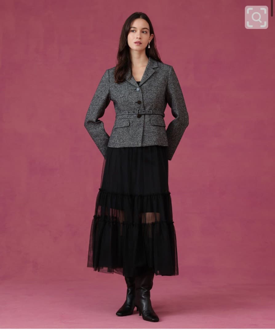 新品 ANAYI ウール混紡テーラードジャケット グレー