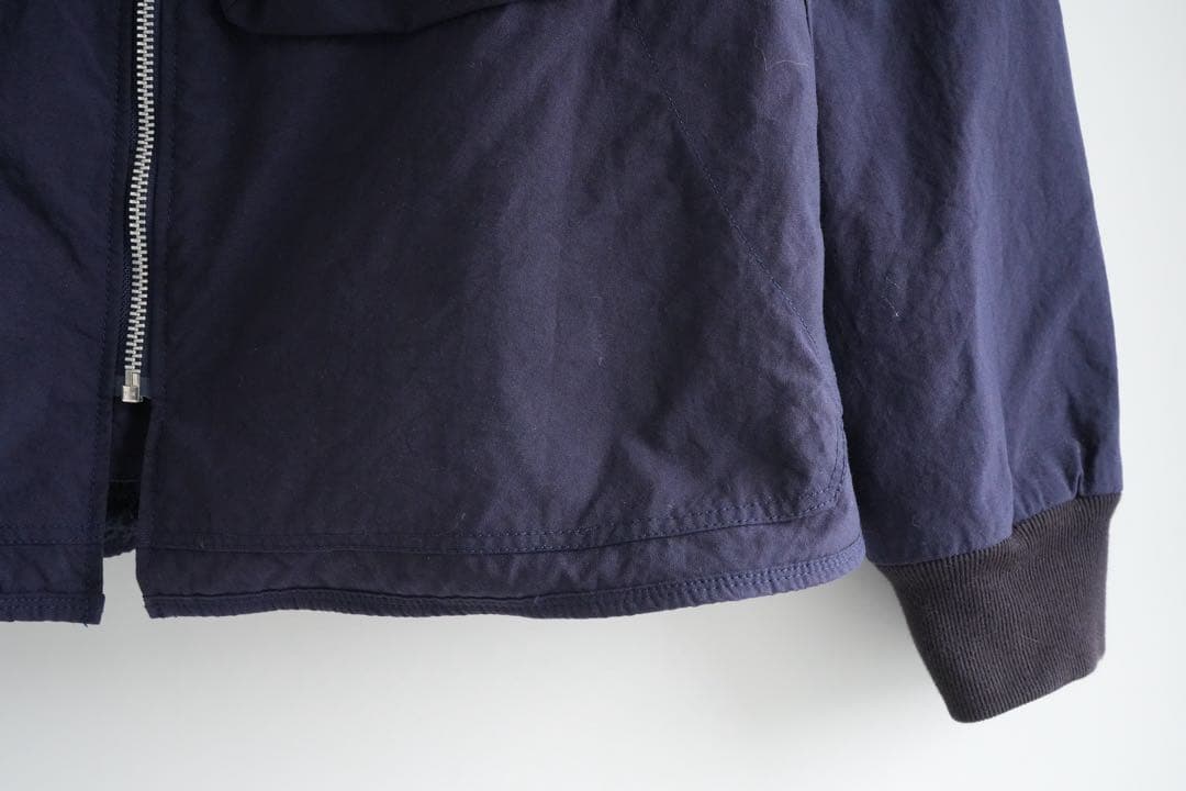 極上品 REMILLA ネイビー ノーカラーフリースボアジャケット　Lサイズ