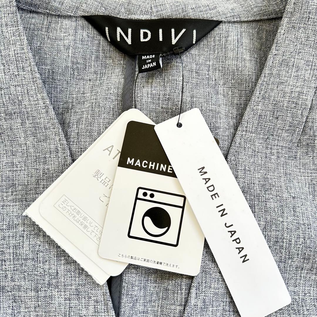 【新品】INDIVI スーツ 接触冷感 紫外線カット ウォッシャブル　グレー