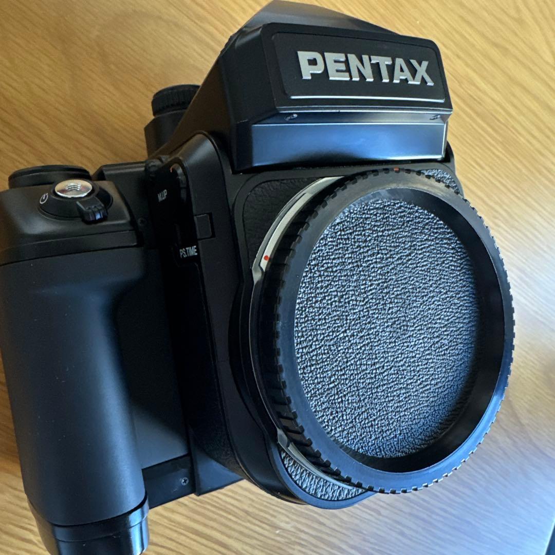 【美品・OH済】PENTAX 67Ⅱ AEファインダー ウッドグリップ付