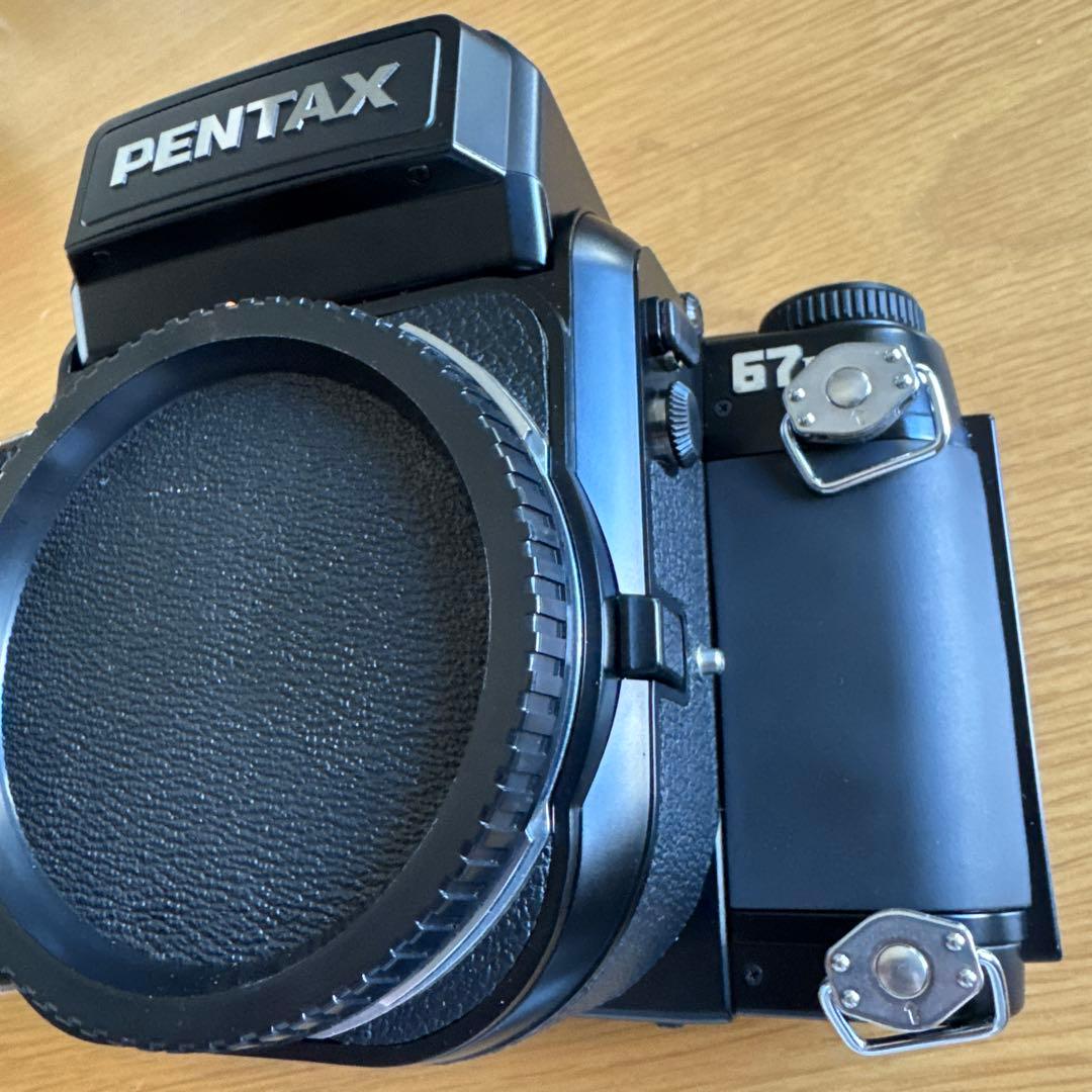 【美品・OH済】PENTAX 67Ⅱ AEファインダー ウッドグリップ付