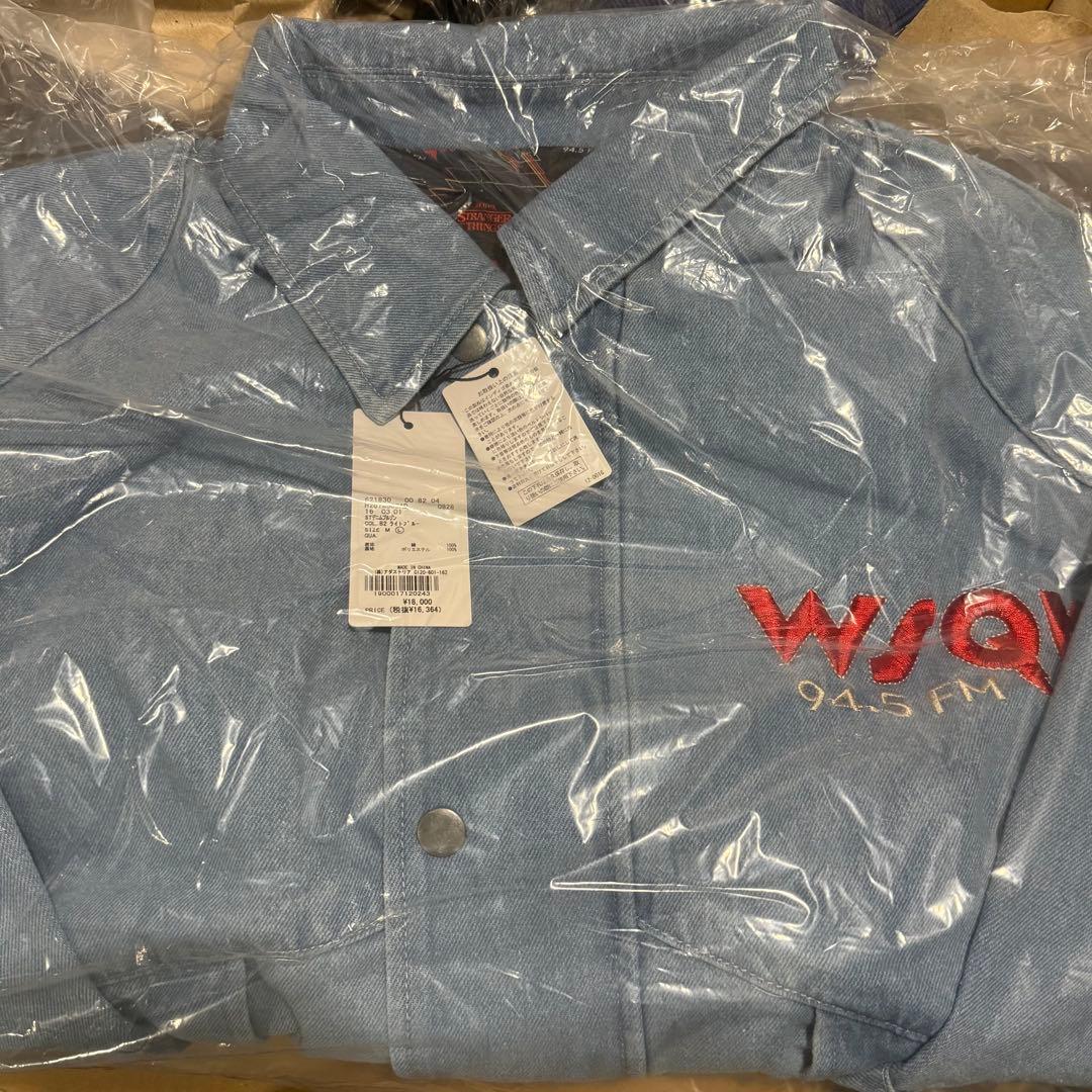 ストレンジャーシングス コラボデニムブルゾン　ライトブルー　L