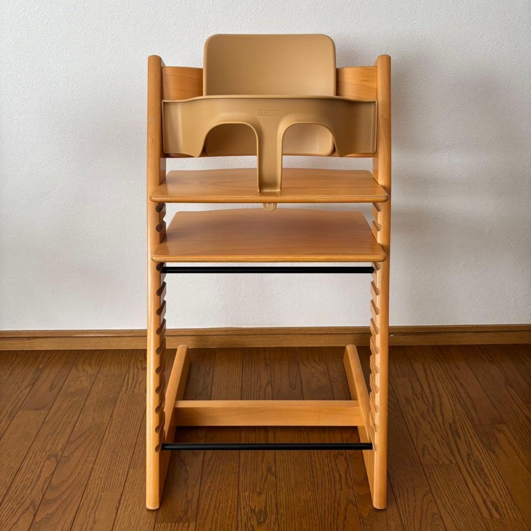 ストッケ　トリップ トラップ　ベビーチェア+ベビーセット　ナチュラル　S/N3②