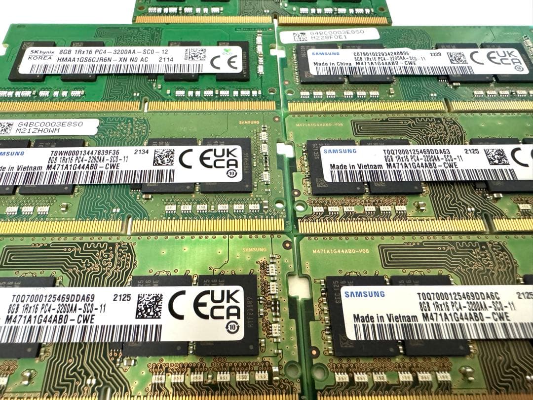 まとめ売り メモリ 8GB 1Rx16 PC4-3200AA-SA11