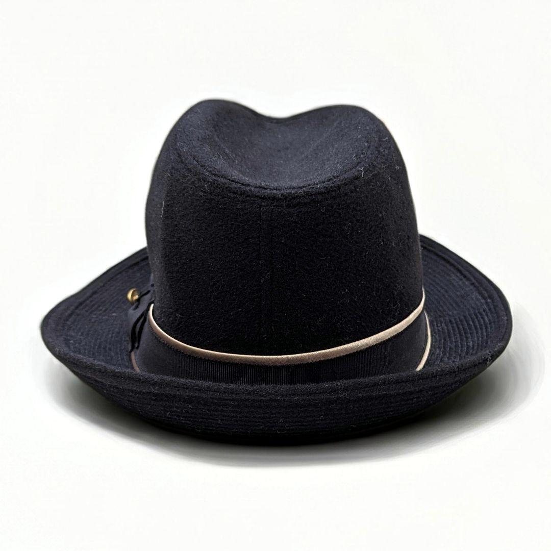 Borsalino アンゴラ100％ 中折れ フェルト ハット 黒 60cm
