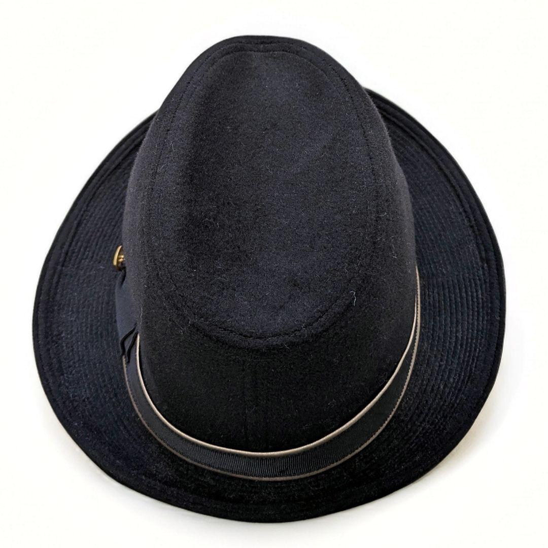 Borsalino アンゴラ100％ 中折れ フェルト ハット 黒 60cm