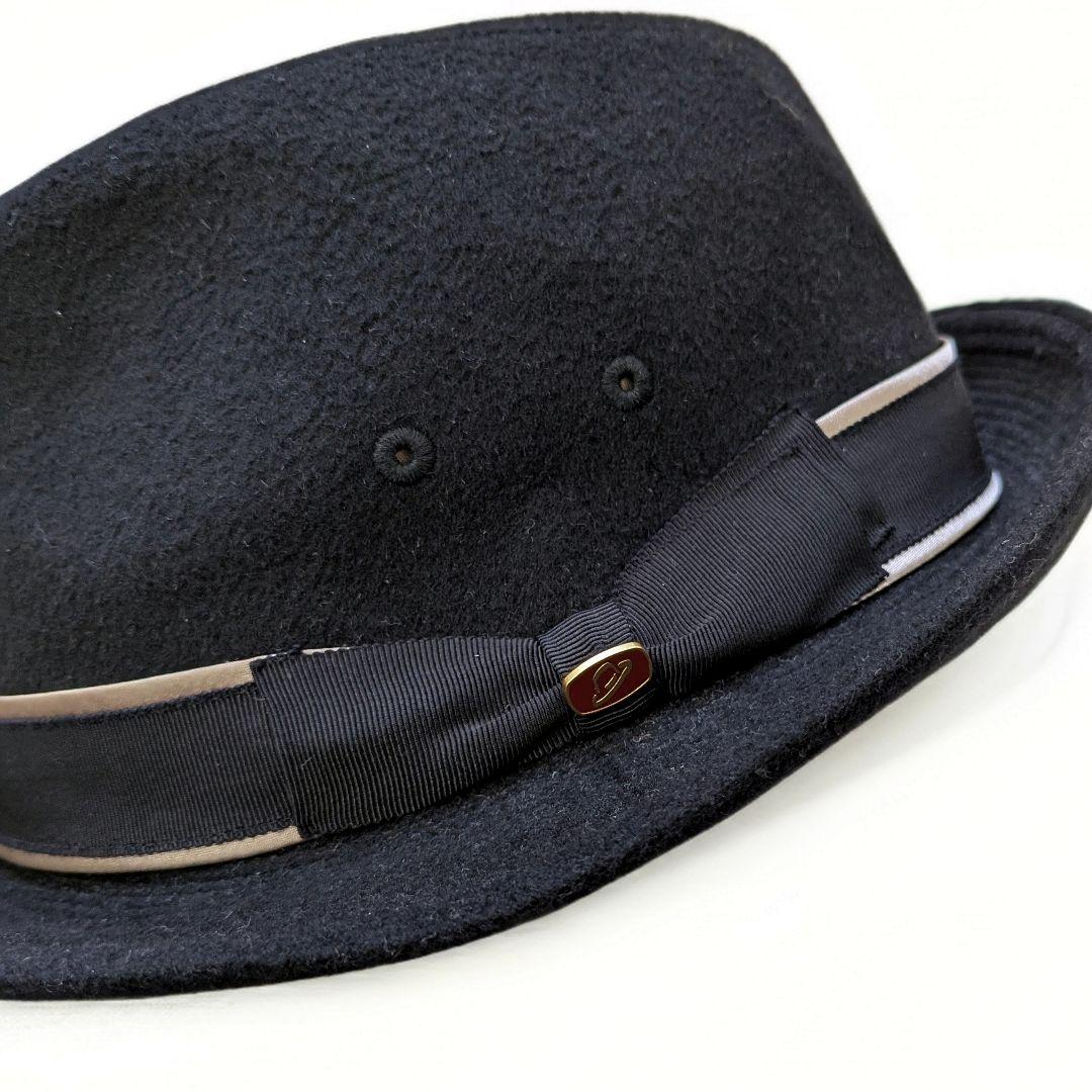 Borsalino アンゴラ100％ 中折れ フェルト ハット 黒 60cm