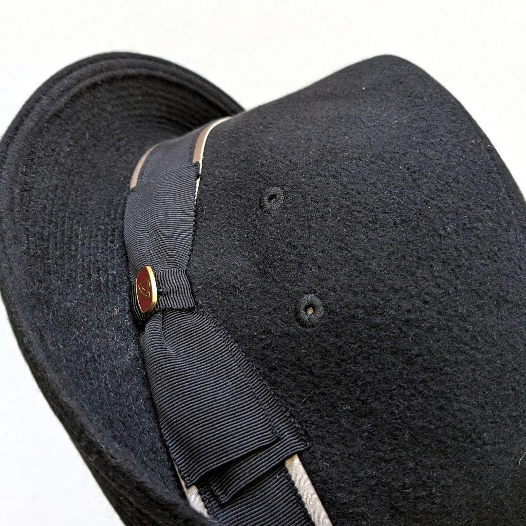 Borsalino アンゴラ100％ 中折れ フェルト ハット 黒 60cm