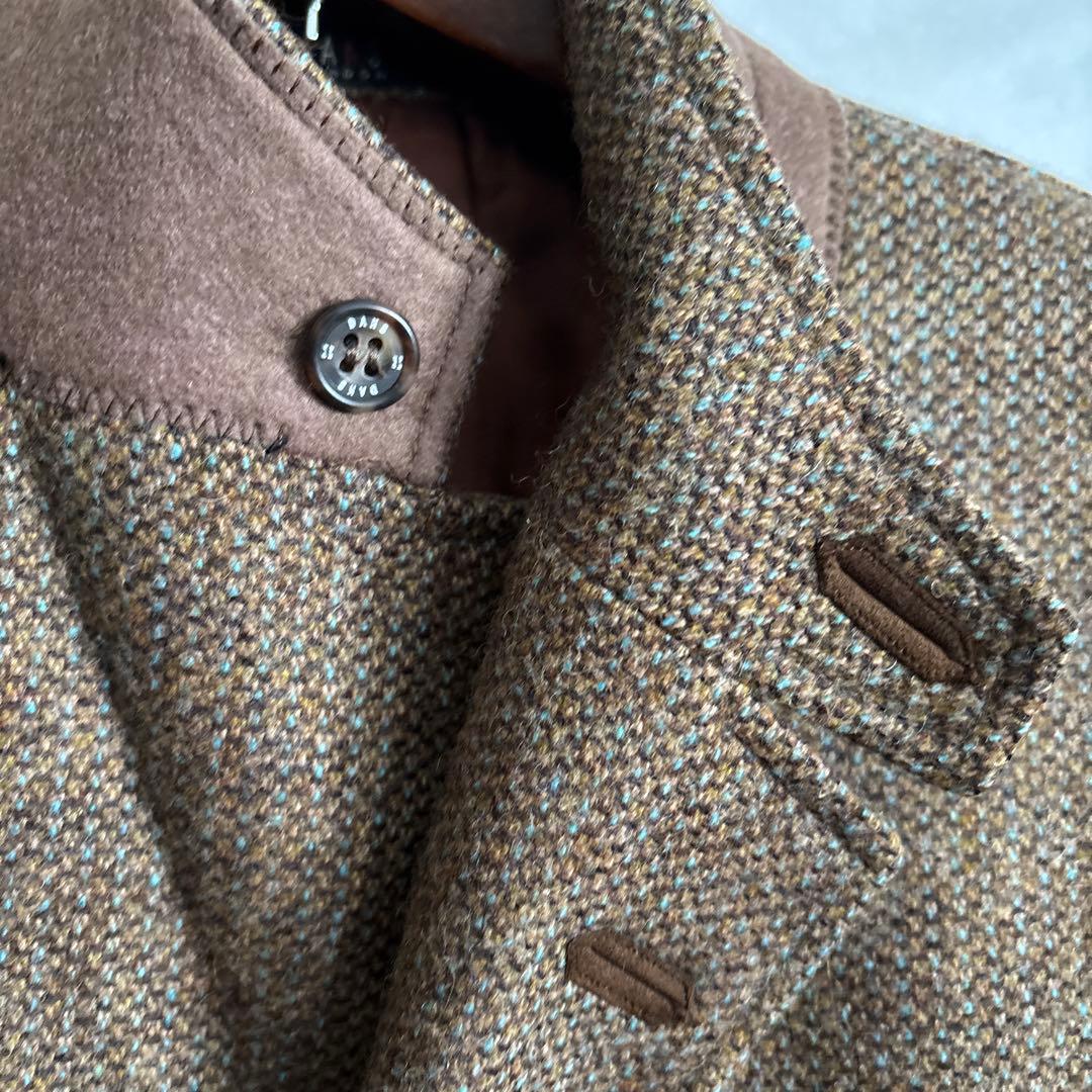 DAKS ブラウンツイード ハンティングジャケット　エルボーパッチ