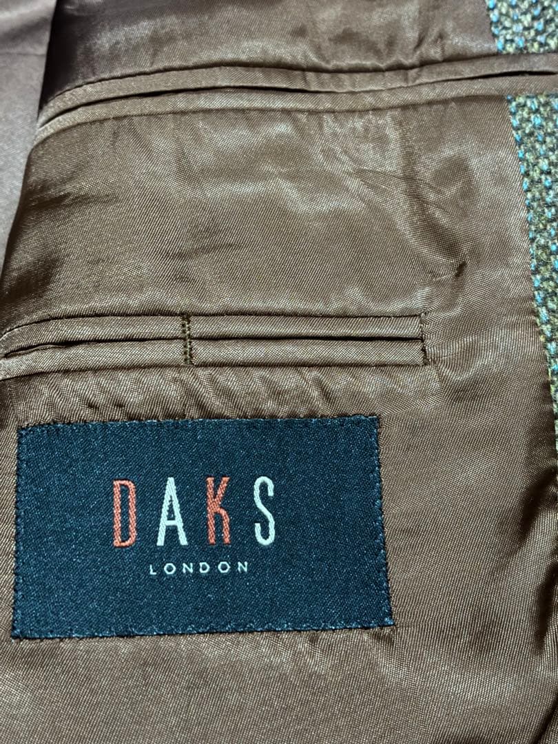 DAKS ブラウンツイード ハンティングジャケット　エルボーパッチ