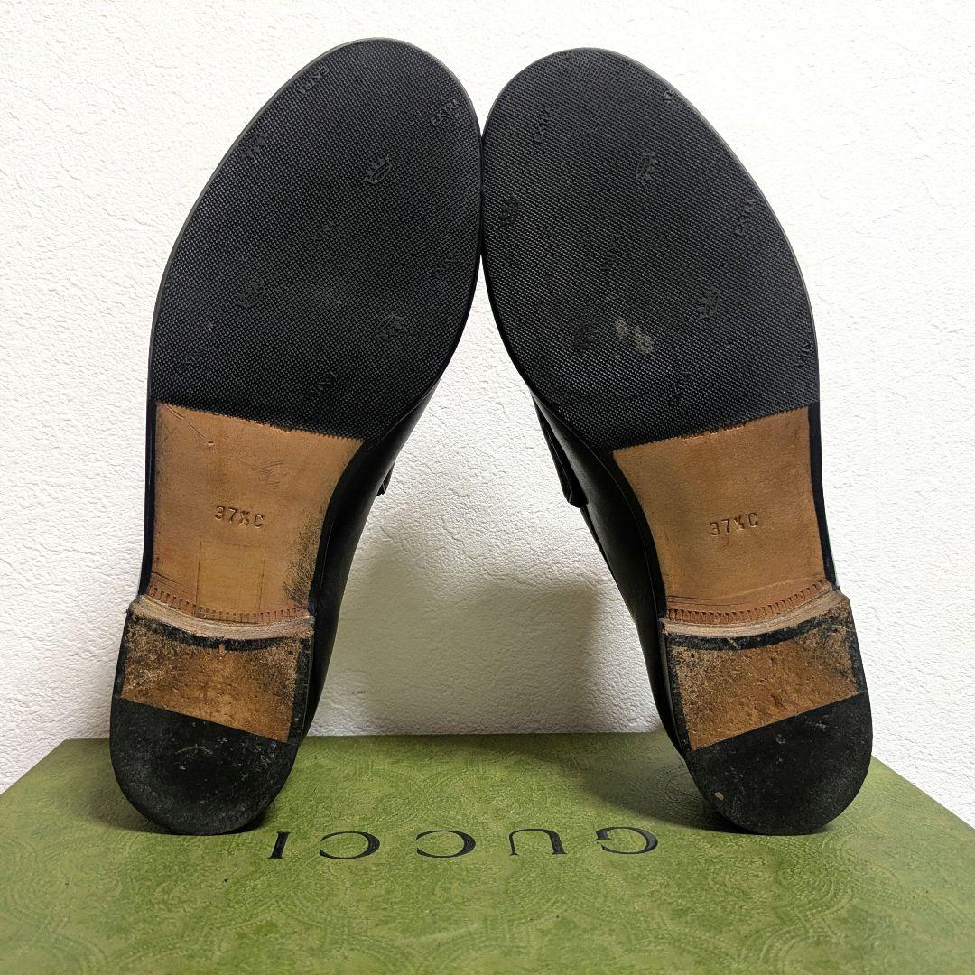 美品　GUCCI　ホースビットローファー　ヴィンテージ　黒　金　37 1/2C
