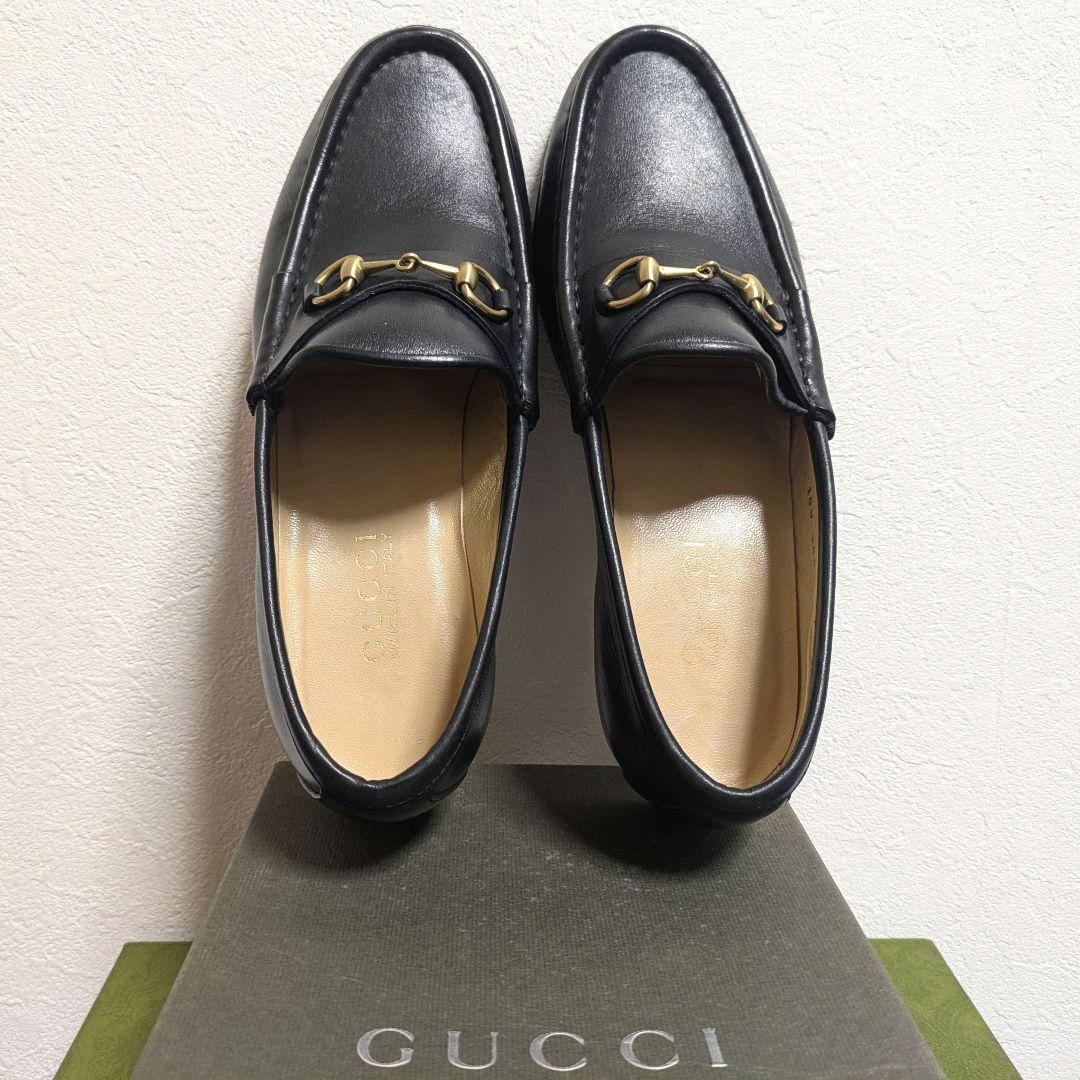 美品　GUCCI　ホースビットローファー　ヴィンテージ　黒　金　37 1/2C