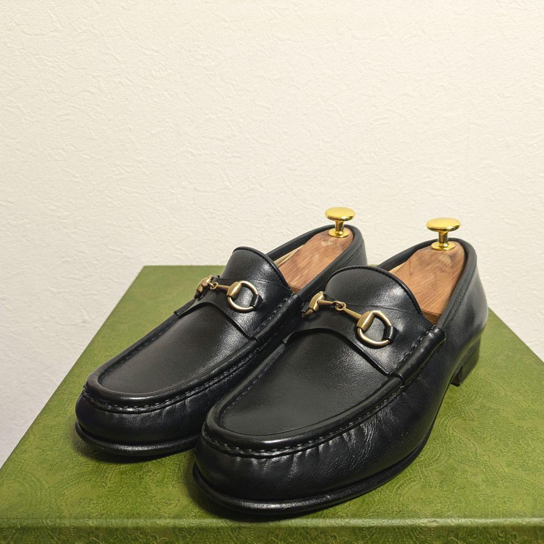 美品　GUCCI　ホースビットローファー　ヴィンテージ　黒　金　37 1/2C