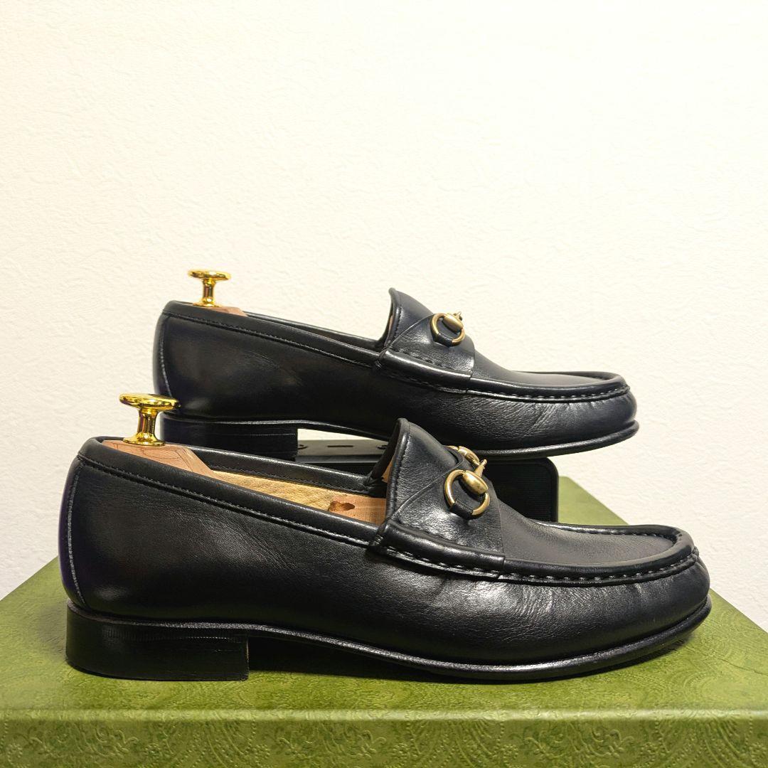 美品　GUCCI　ホースビットローファー　ヴィンテージ　黒　金　37 1/2C