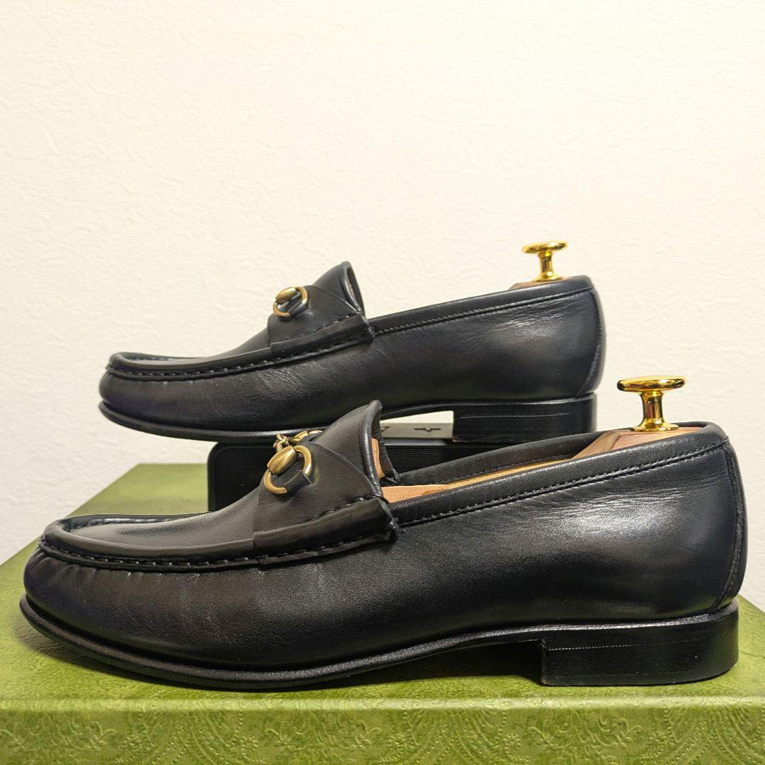 美品　GUCCI　ホースビットローファー　ヴィンテージ　黒　金　37 1/2C