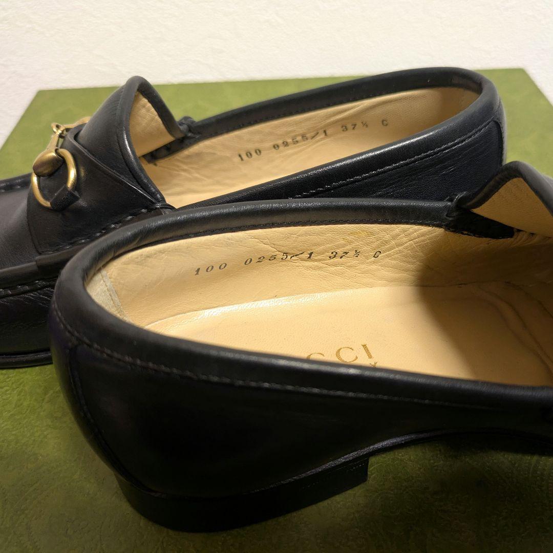 美品　GUCCI　ホースビットローファー　ヴィンテージ　黒　金　37 1/2C