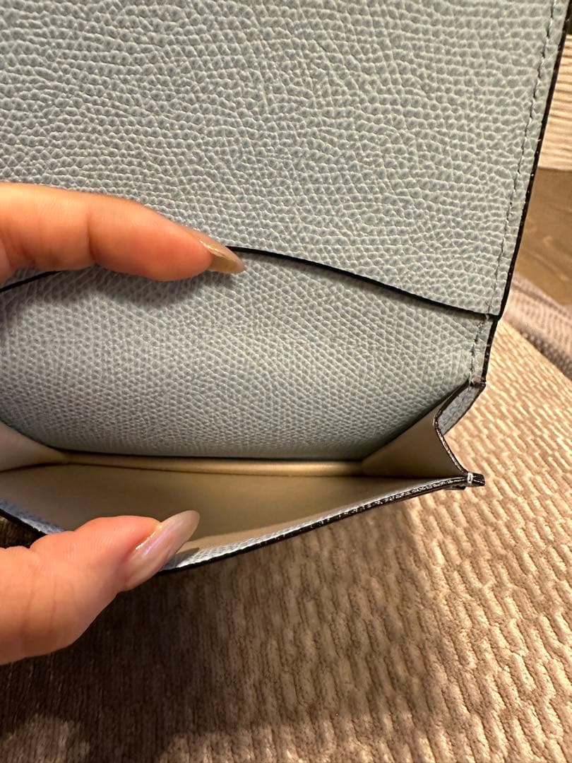 Valextra ライトブルー レザーカードケース