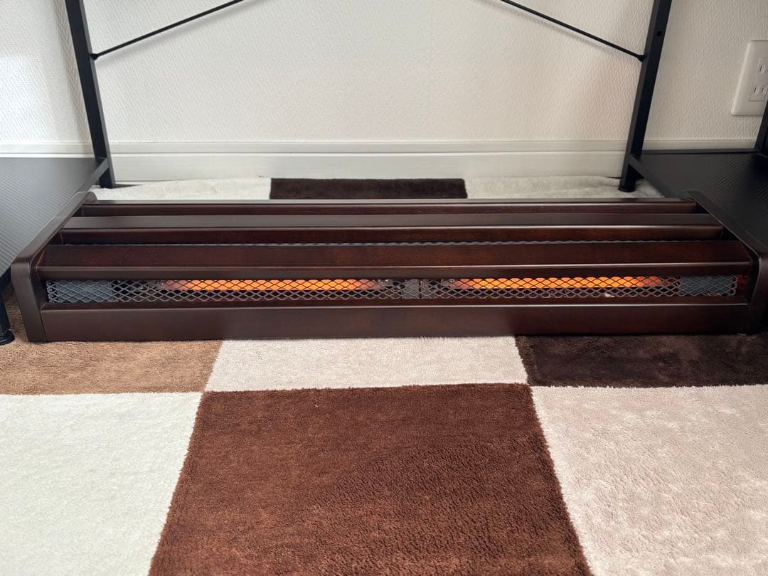 美品　メトロ電気工業　足温風器　ハロゲン　木枠フットヒーター　MFH-321ET