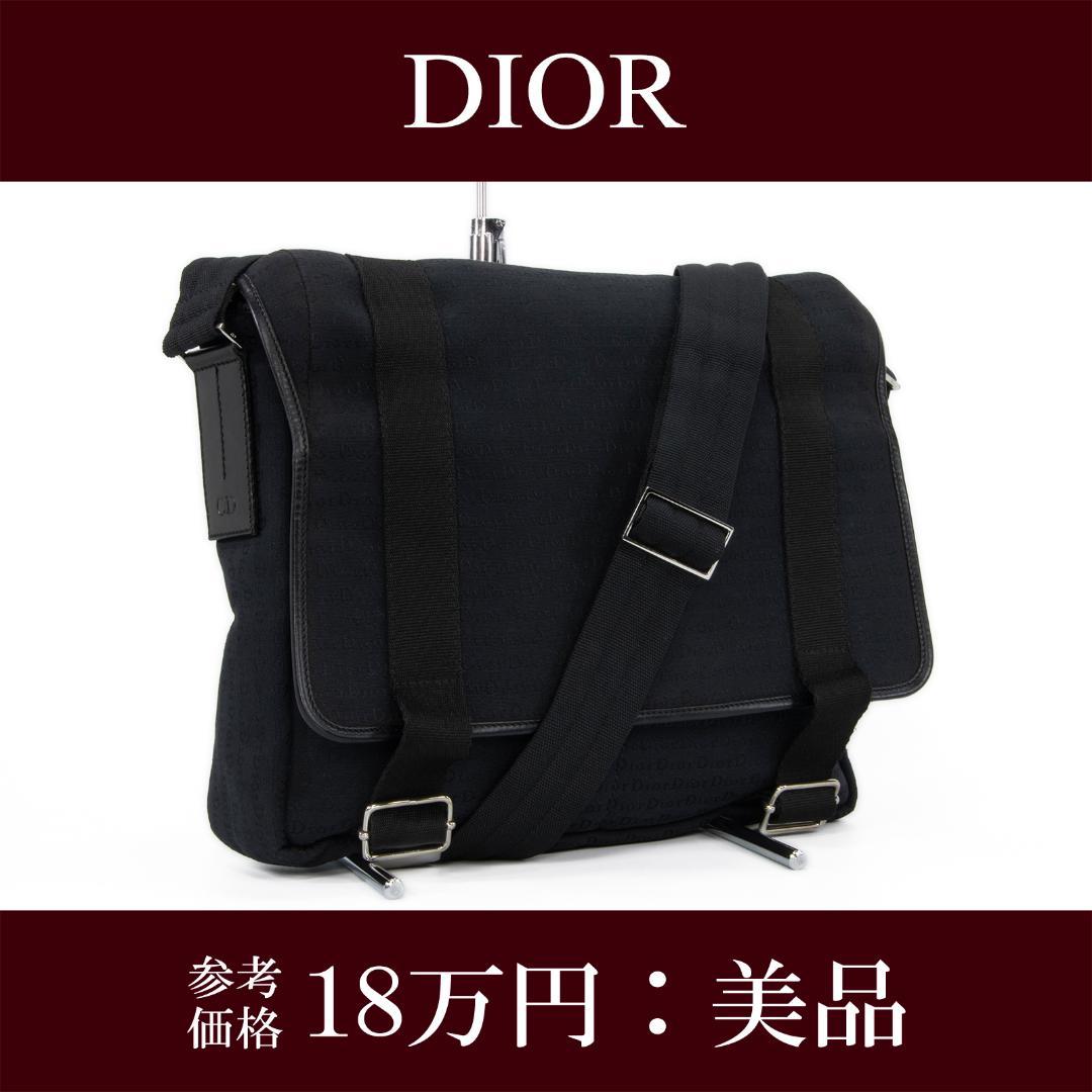 本物 ディオール オム メッセンジャーバッグ メンズ 黒 Y2K 斜め掛け ロゴ