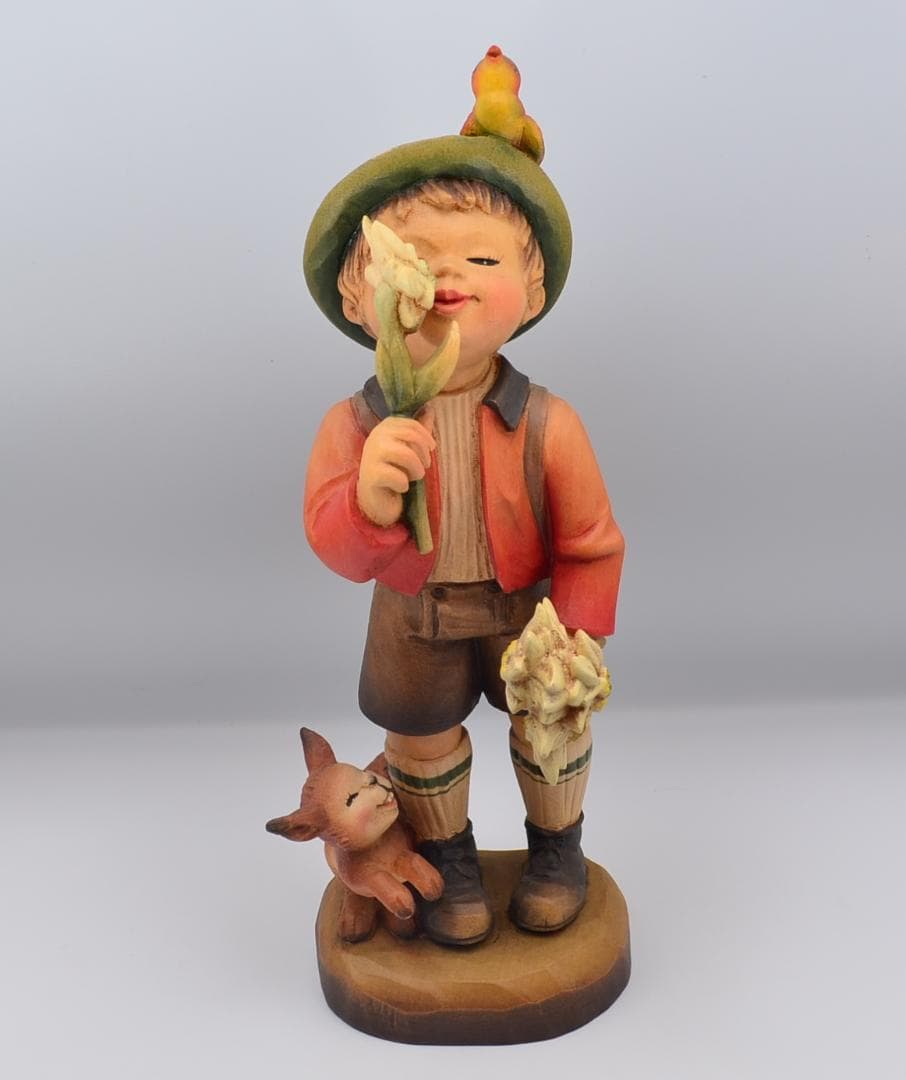 黄金の花　アンリ　ANRI　サラケイ　木彫り人形　イタリア　高さ27ｃｍ　レア