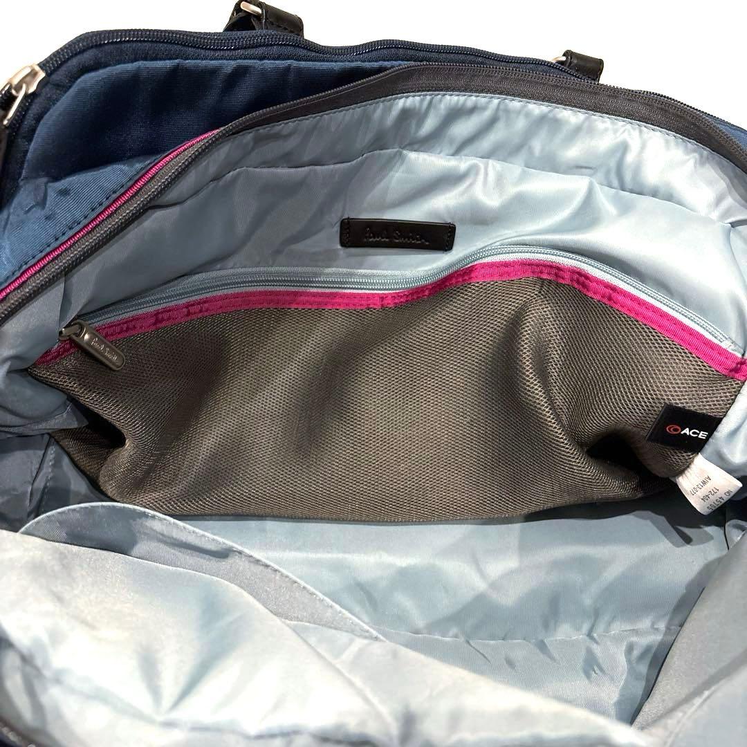 【美品】Paul Smith ナイロンボストンバッグ ネイビー A4可ACEコラ