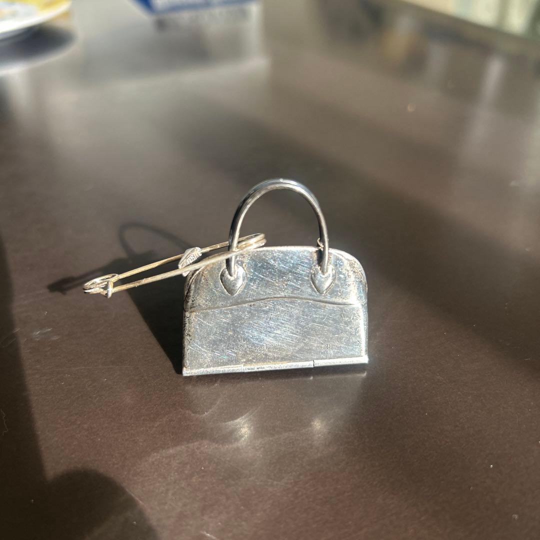 エルメス　ヴィンテージ　ボリード　ピルケース　ブローチ　シルバー