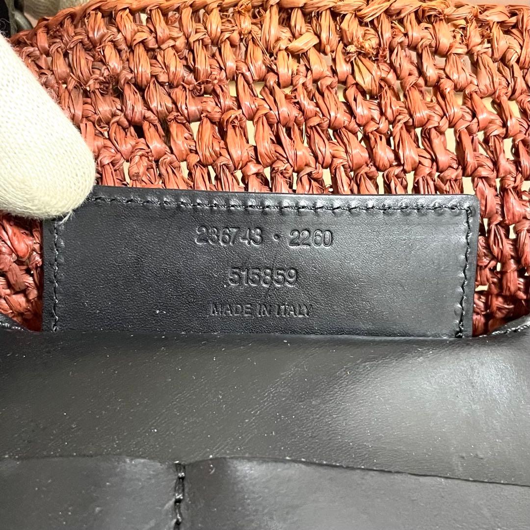 バレンシアガ　カゴバッグ　トートバッグ　ラフィア　シティ　ミラー　編み込み