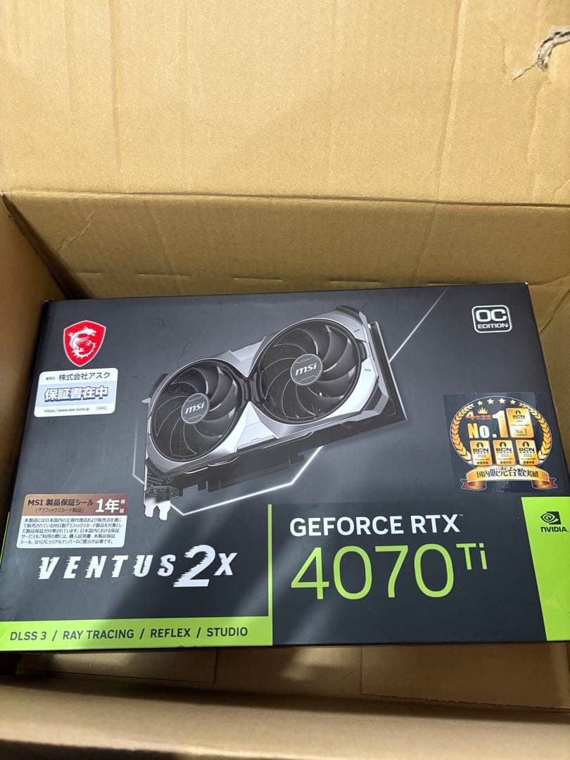 【ジャンク】MSI GEFORCE RTX4070ti VENTUS2x