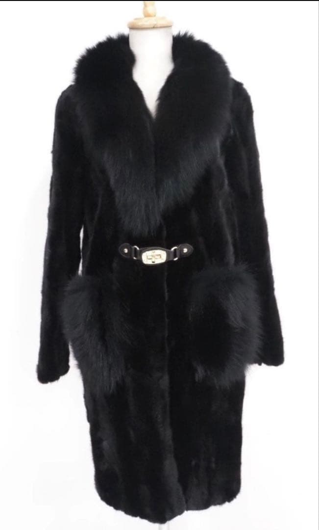  QIANZIYI ポケットファー　ミンクコート