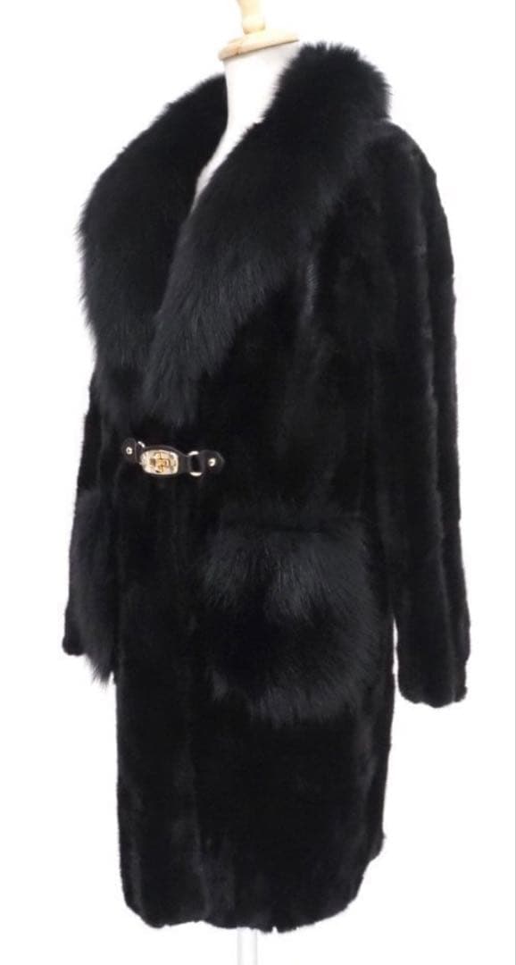  QIANZIYI ポケットファー　ミンクコート