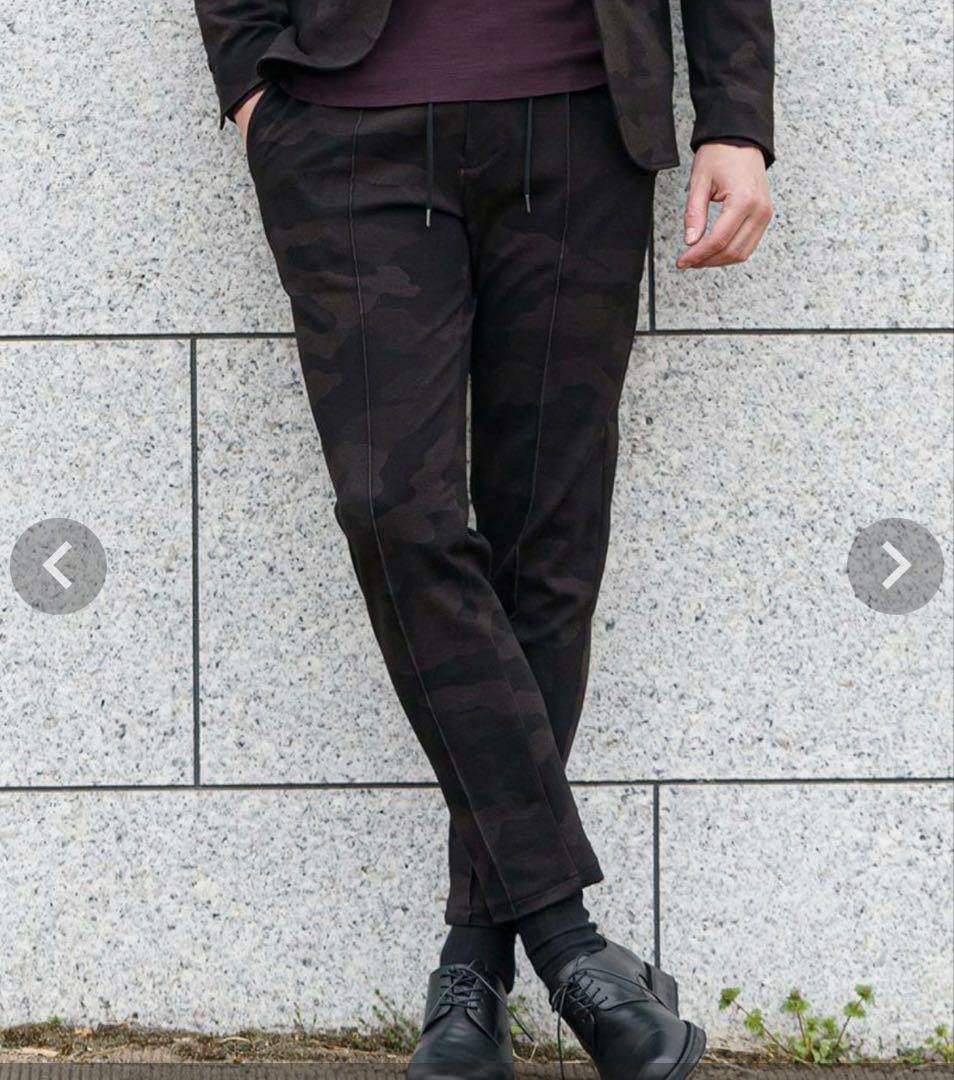 【新品】wjkダブルジェイケイ/ピンタックイージースラックス/ブラックカモS