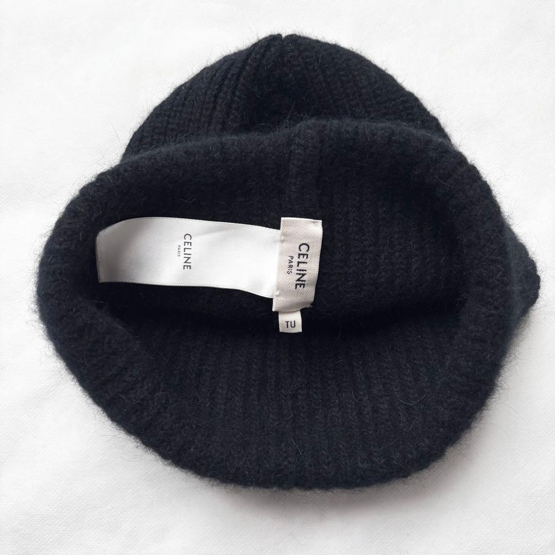 セリーヌ ロゴ ニットキャップ ビーニー ニット帽 アンゴラ混