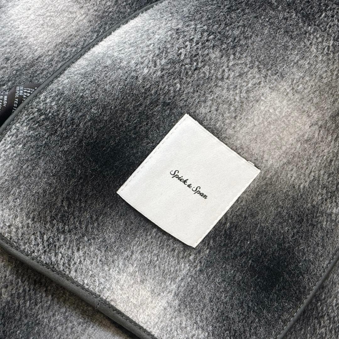 極美品 スピックアンドスパン 24AW ゆったり ウールミックスリバージャケット