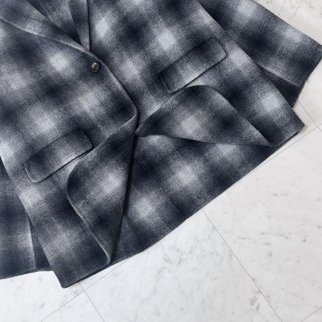 極美品 スピックアンドスパン 24AW ゆったり ウールミックスリバージャケット