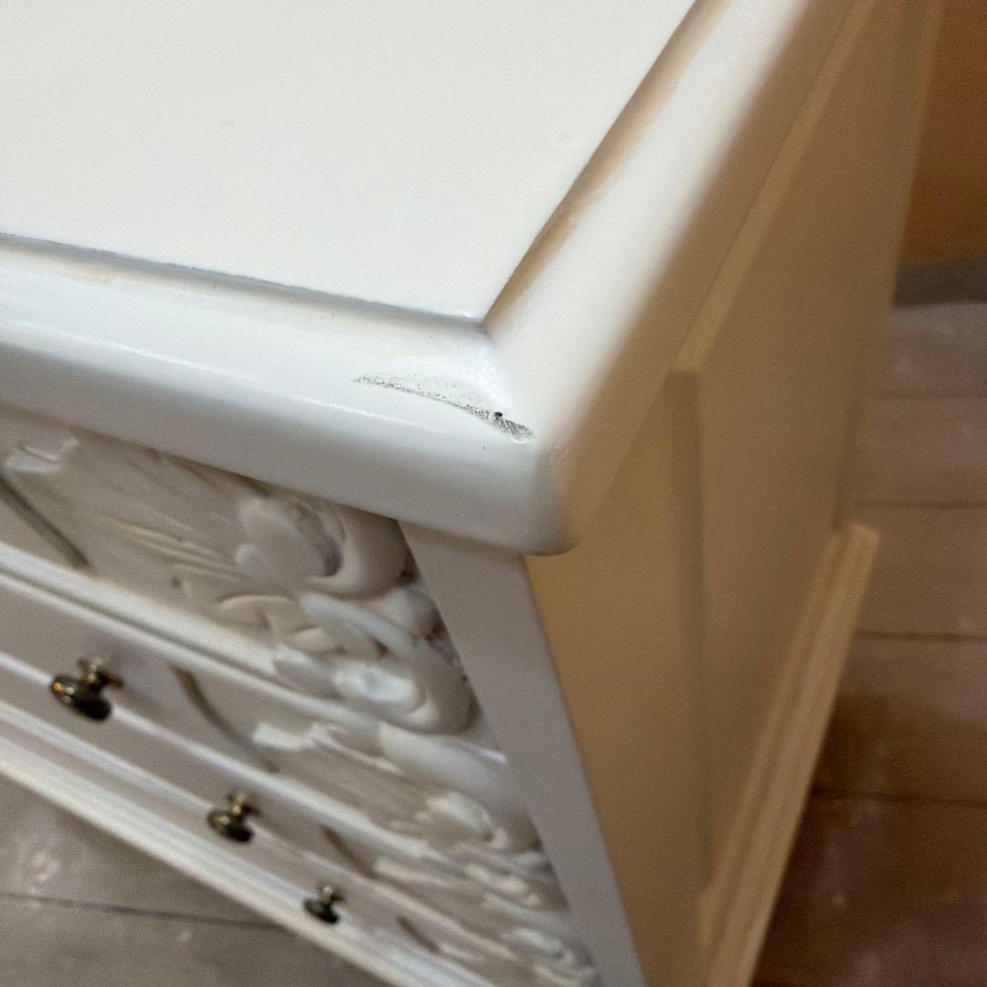 ロココ調 アンティーク風 猫脚 チェスト 4段 姫系 白家具