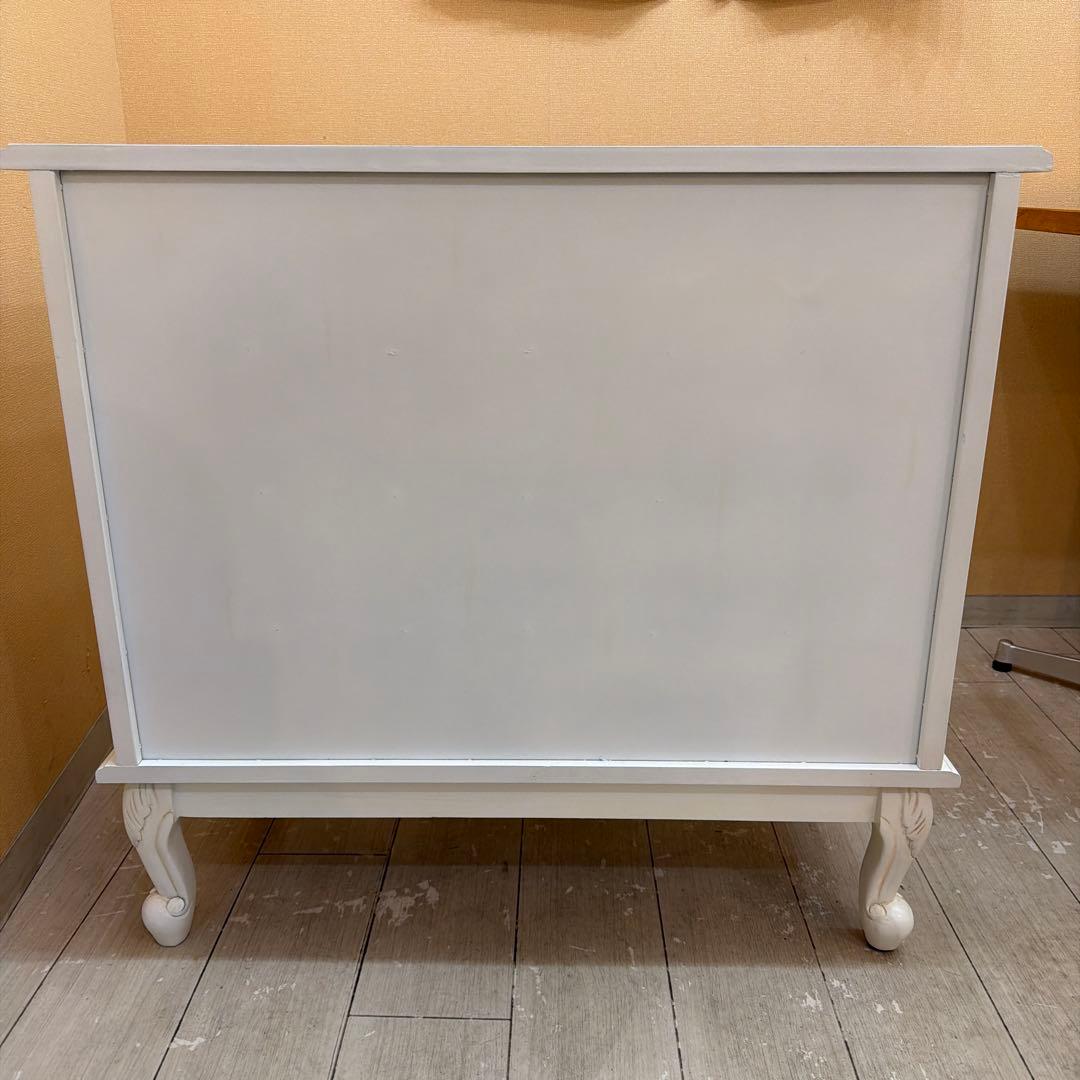 ロココ調 アンティーク風 猫脚 チェスト 4段 姫系 白家具