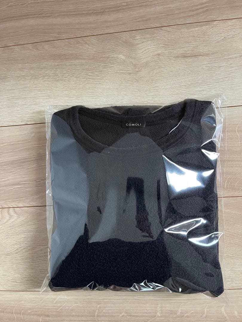 COMOLI シルクフリース クルーネック BLACK サイズ3 2025AW